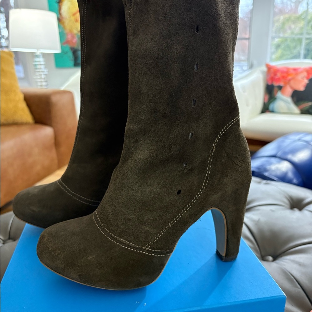 Fly London Grey Heeled Boots